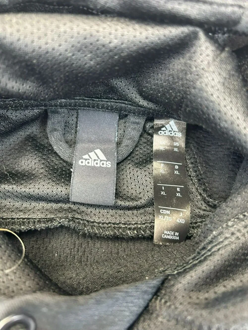Adidas Mens Hoodie Black Size XL Polyester Graphic Logo Pullover - Picture 3 of 4